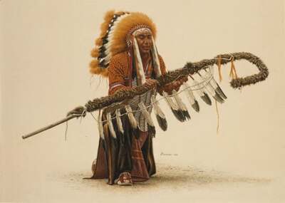James Bama - Ceremonial Lance (Excellent Condition) - Lithograph - S/N - Signed