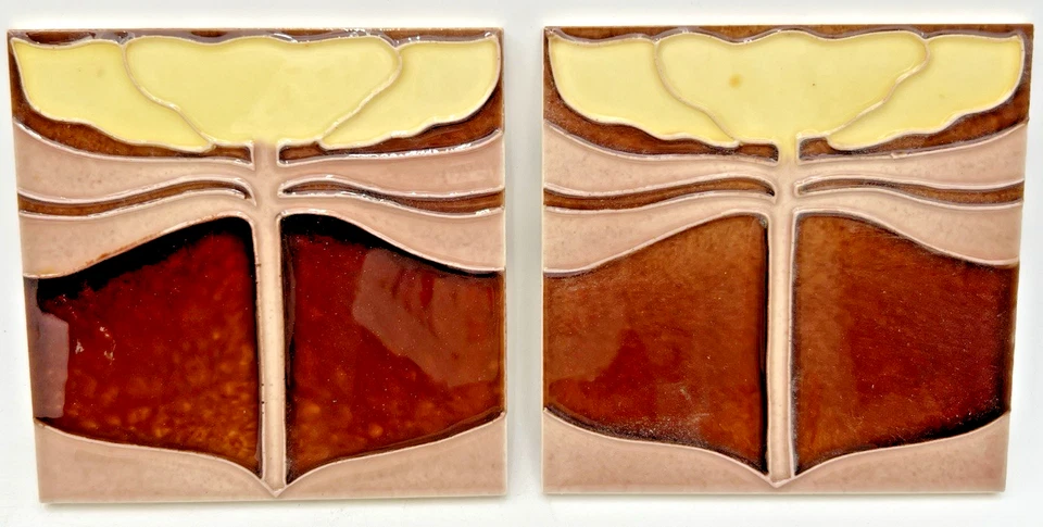 (8) ПЛИТКИ В СТИЛЕ МОДЕРН 6 X 6 ДЮЙМОВ КОРИЧНЕВАЯ, РОЗОВАЯ И СВЕТЛО-ЖЕЛТАЯ РЕПРОДУКЦИЯ - Изображение 4 из 4