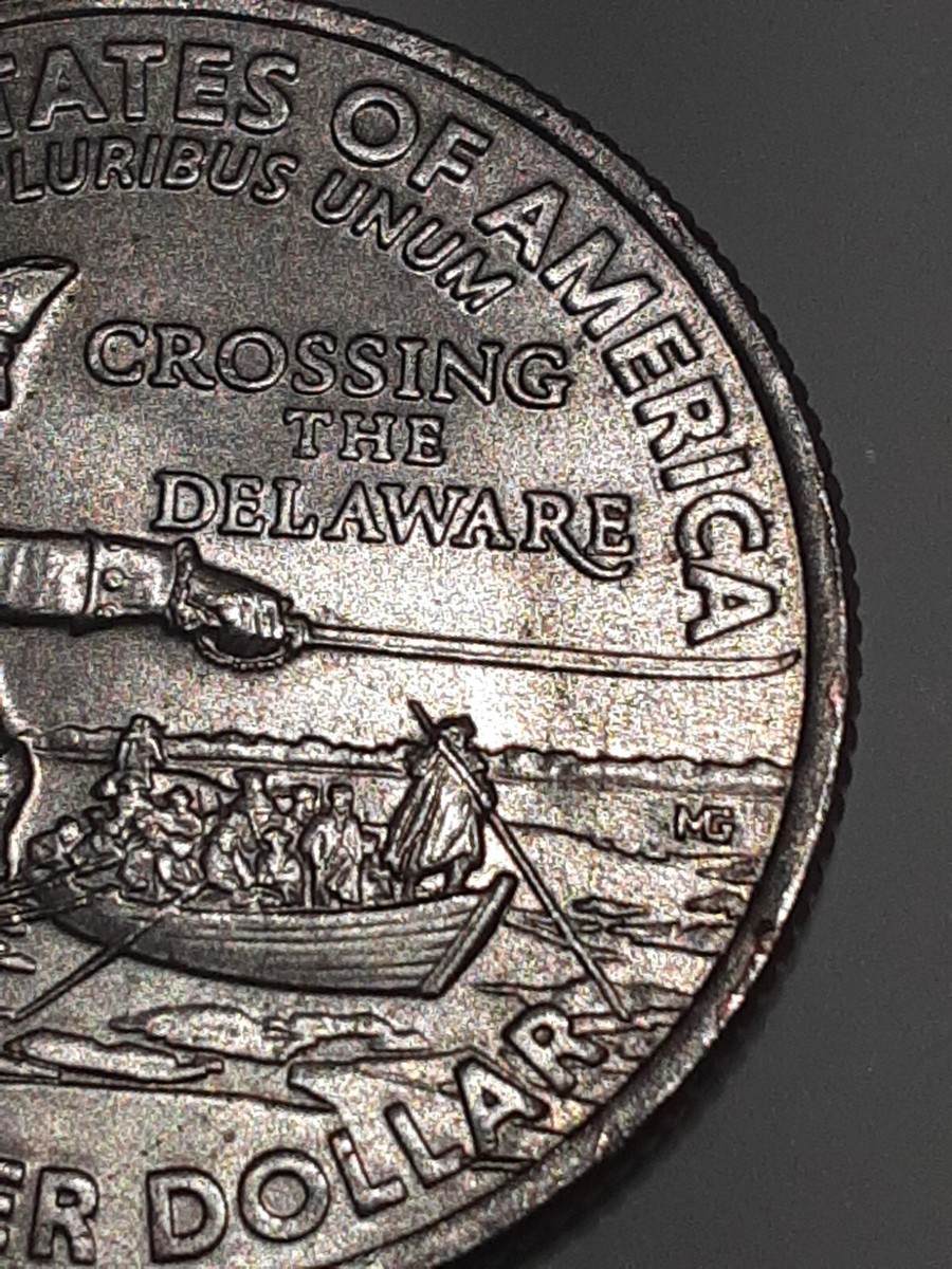 2021 P Washington Crossing The Delaware Quarter rim CUD