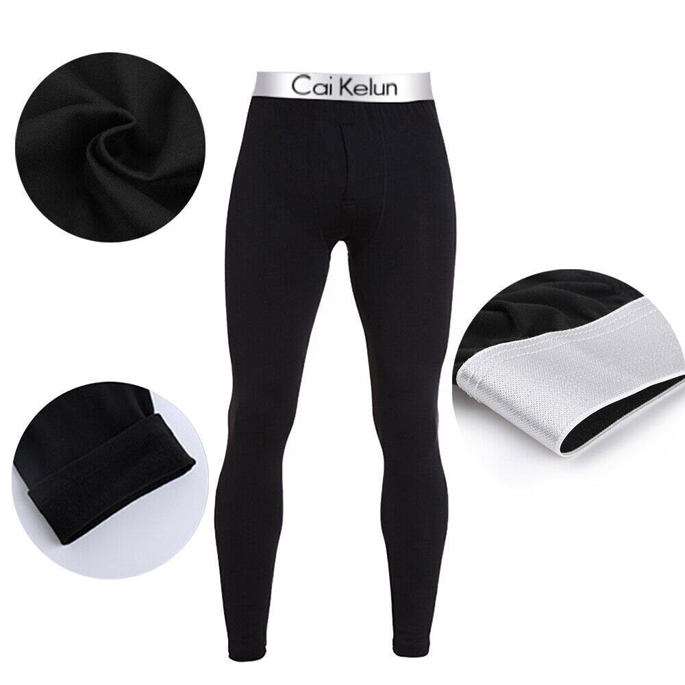 Mens Thermal Underwear Pants Leggings Stretch Long Johns Soft Winter