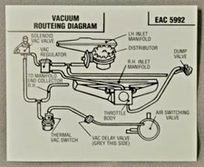 Jaguar 1985 Vacuum Routing Diagram Sticker EAC-5992 . XJS Genuine  NEW