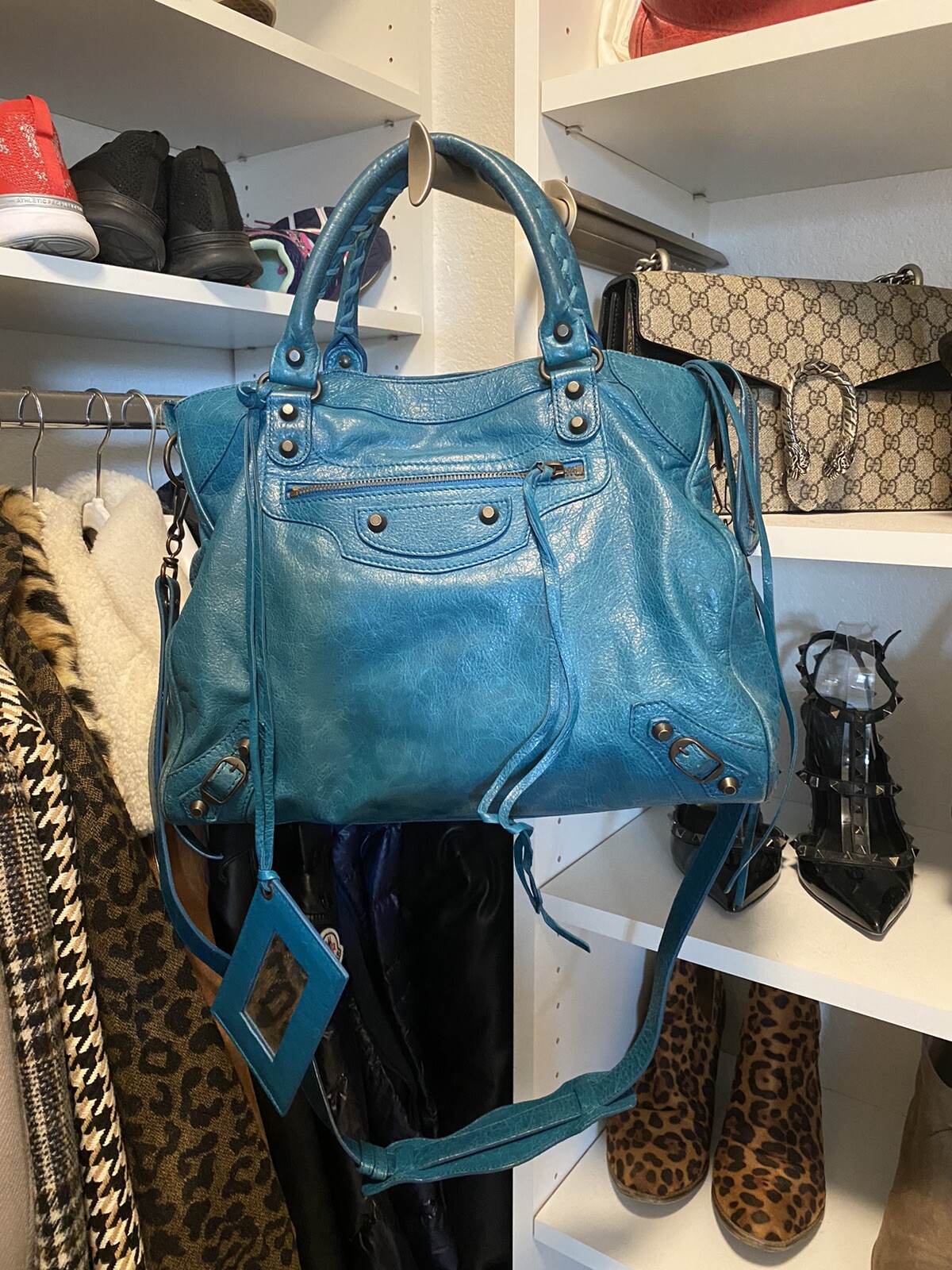 Balenciaga City bag CROSS BODY “Velo” Green/Teal Gem