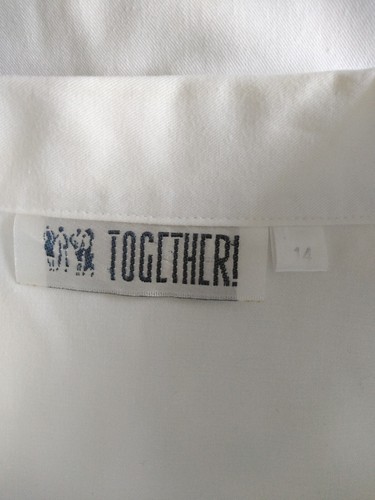 Together. White Cotton Embroidered & Embellished Shirt/Blouse. Size 14. - Picture 9 of 11