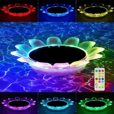 Solar Floating Pool Light LED Remote Control Pond Fountain Light Courtyard Decor