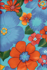 Oilcloth Fabric Tropical London Light Blue Pattern Sold in Yard or Bolt