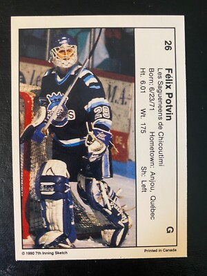Felix Potvin 1990-91 CHL 7th Inning Sketch #26 Chicoutimi