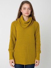 American Apparel Fisherman Turtleneck Sweater Mustard Yellow One Size
