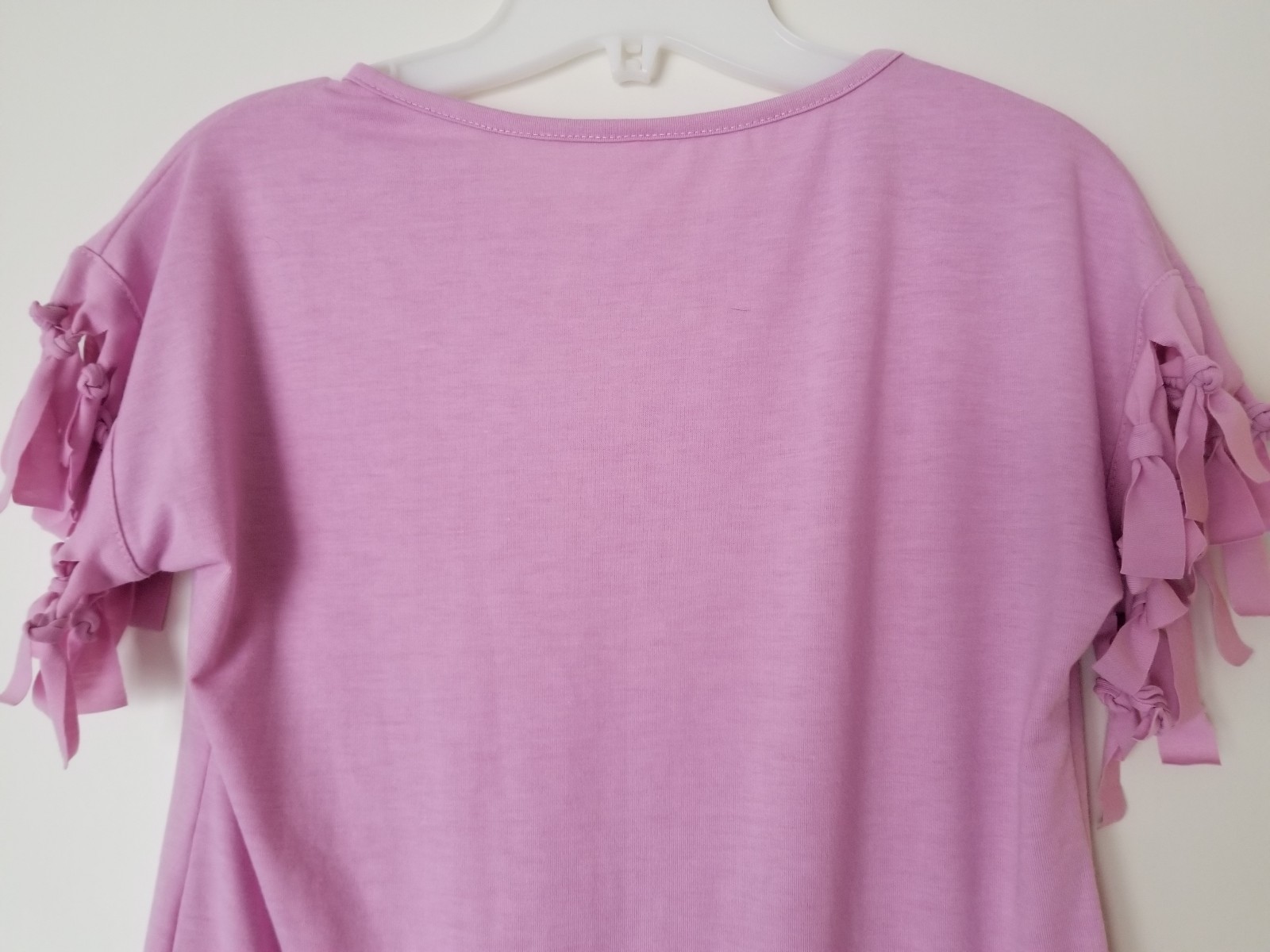 Basic Solid Pink Knotted Short Sleeve Classic Nec… - image 7