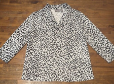 CHICO'S TRAVELERS CRINKLE WRAP CARDIGAN JACKET BLAZER 1 8/Small Black/White