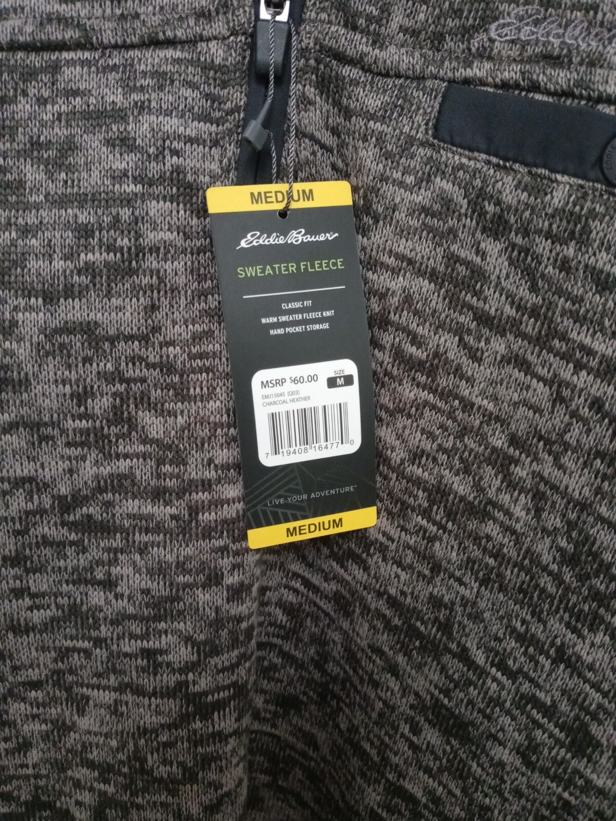 New 60 Msrp Eddie Bauer Men's 1/4 Zip Classic Pullover Fleece Sweater