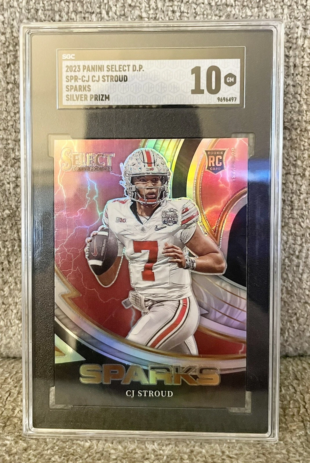 CJ Stroud Panini Select Draft Picks Sparks #SPRCJ Gold Prizm