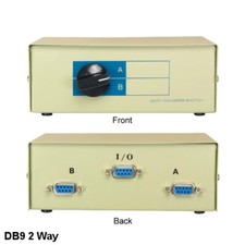 KNTK 2-Way DB9 Female Data Transfer Switch Box Box Rotary Printer RS232 Serial