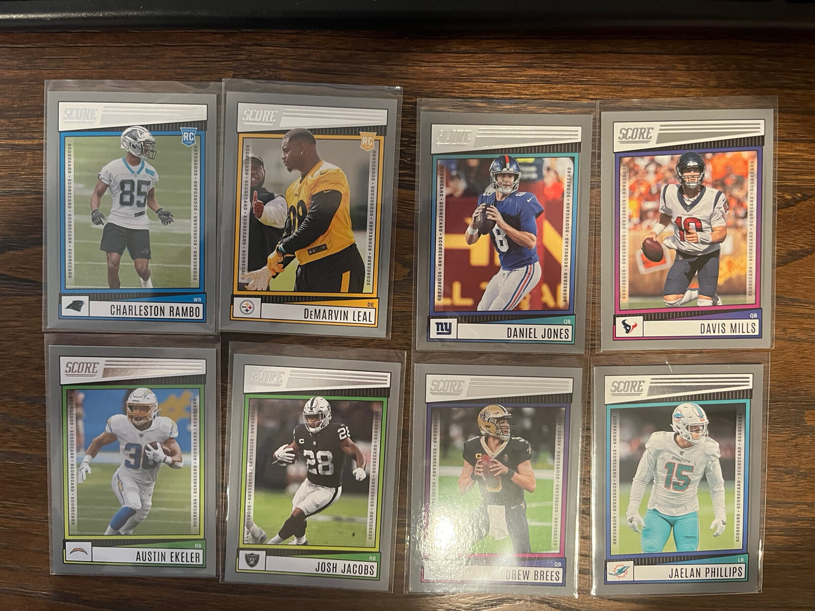 50% off! 2022 Score Football Parallels SHOWCASE, GOLD, RED, PURPLE - YOU PICK