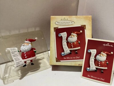 2004 Hallmark Keepsake Christmas Ornament So Much To Do Santa List Handcrafted