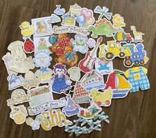 Baby/little Boy Scrabooking/paper Crafts Die Cuts 80pieces 10 Free Glue Dots