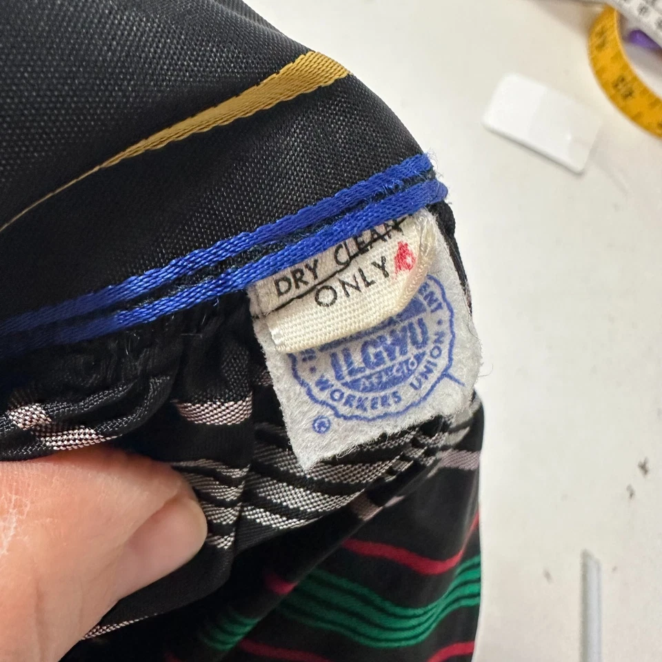 Maxi Falda De Colección Cinturón Envolvente Rayas Arco Iris Ellen Tracy 5 XS/S 70s 60s Volantes Foto 3 de 4