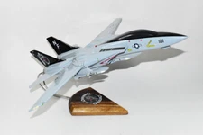 VF-154 Black Knights F-14a Tomcat Model, 1/42 (18") Scale, Mahogany, Navy