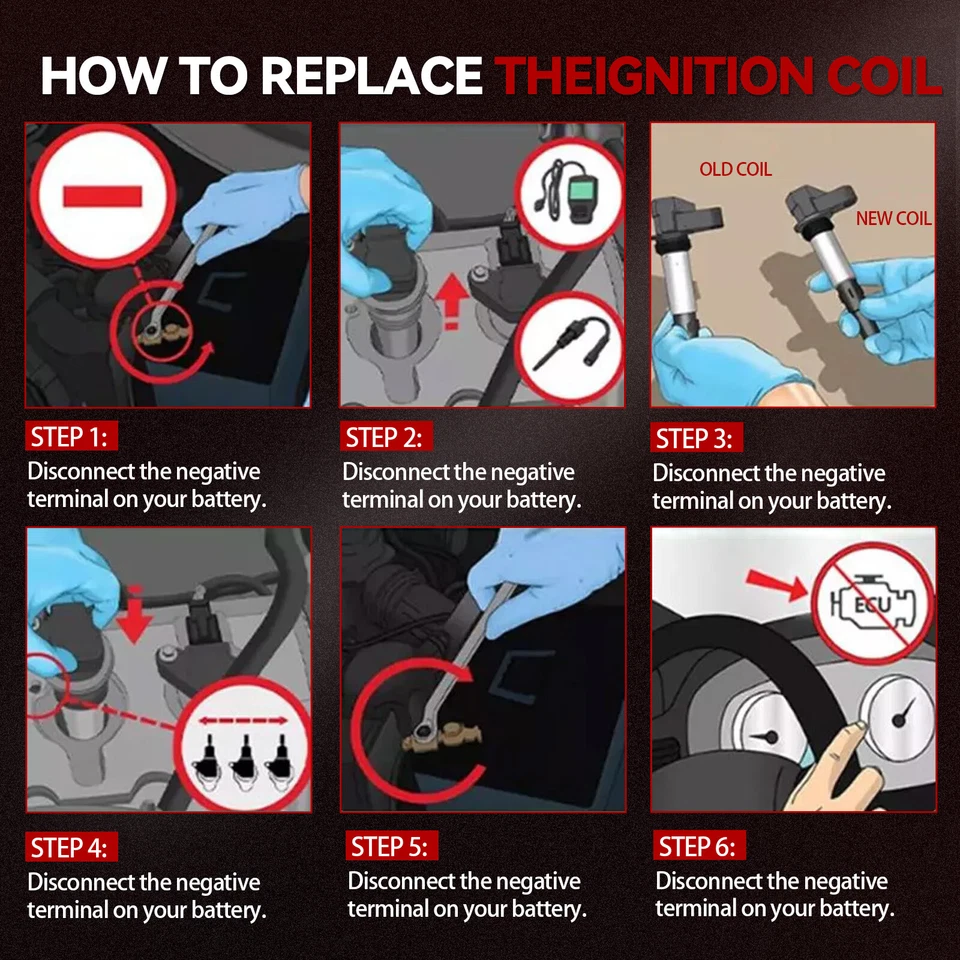6× Ignition Coils + 12× Spark Plug Wires For Mercedes-Benz G500 02-08 5.0L UF359 Foto 4 de 4