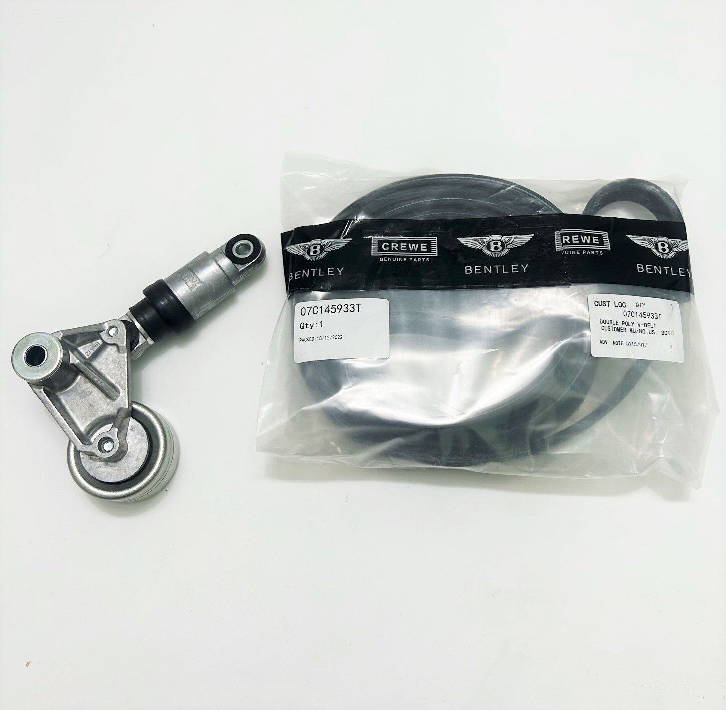 Bentley Continental Gt Gtc & Flying Spur Ribbed Belt Tensioner With V-Belt