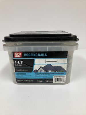 New Grip-Rite 1-1/2 In. Electrogalvanized Steel Roofing Nail (1740 Ct., 10 Lb.)