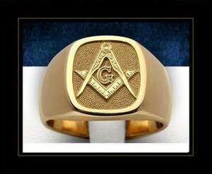 Authentic Hot Sale Mason Masonic No Stone Gold Plated Men Custom Ring Size 9-14