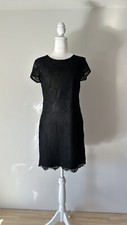 Short Sleeve Black  Floral Lace Dress by Laundry Shelli  Segal , Size 4