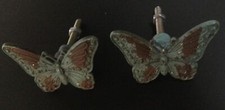 Set of 2 Butterfly Metal Cabinet Knobs Drawer Door Pulls butterflies 2 W 1.5 L