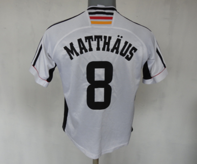 Germany 1998 Retro Jersey #8 Matthaus Adidas White Shirt Size Boys