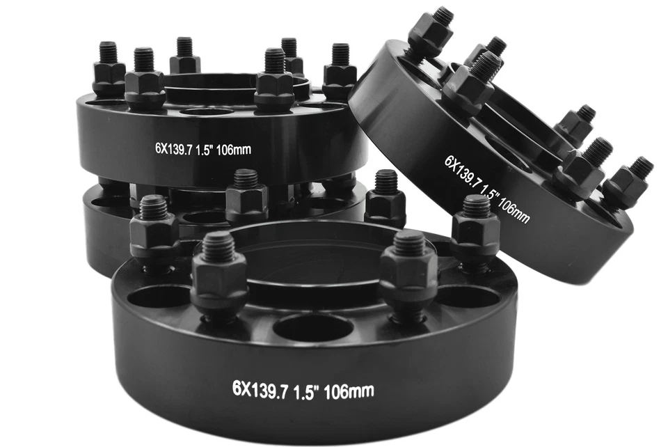 ADAPTADORES ESPACIADORES DE RUEDA CENTRADOS BUJE NEGRO GRUESO TOYOTA 4 PIEZAS 6X139 O 6X5,5 Foto 2 de 4