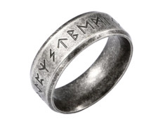 Ring Viking Runes Band 316L Stainless Steel Amulet Elder Futhark Thumb Norse