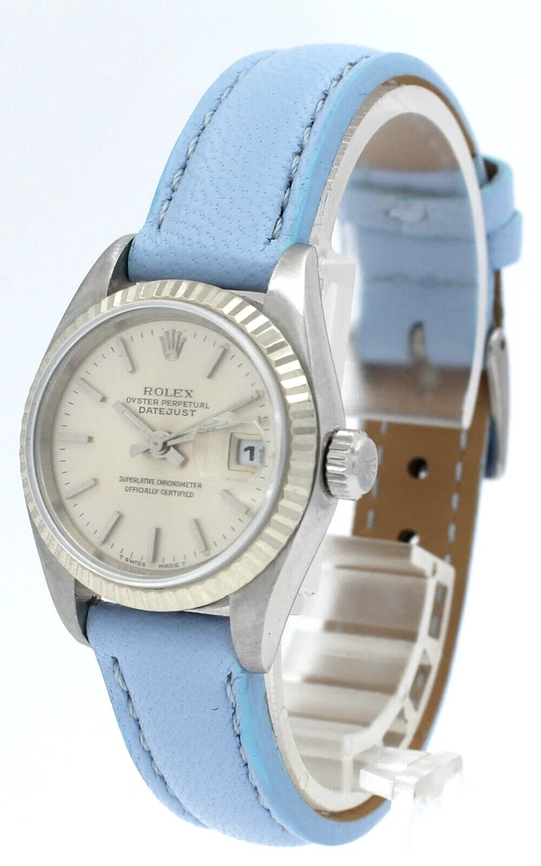 Damas Vintage Rolex Oyster Perpetual Datejust 26 mm esfera plateada oro blanco Foto 2 de 4