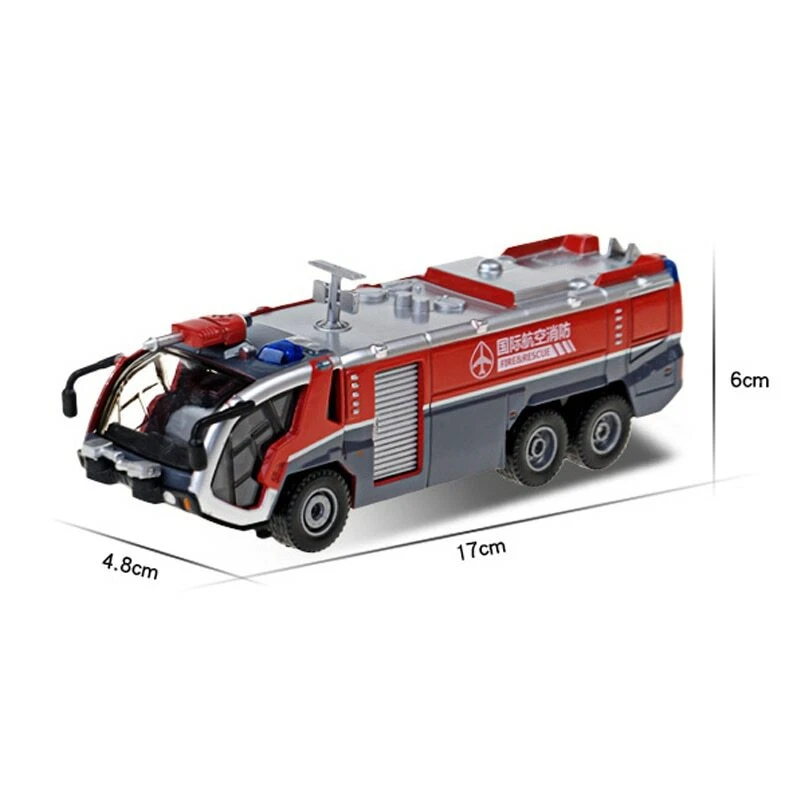 Alloy Airport Fire Truck Model 1:50 High Pressure Foam Fire Vehicle Kids Toy Car - Image 3 of 4