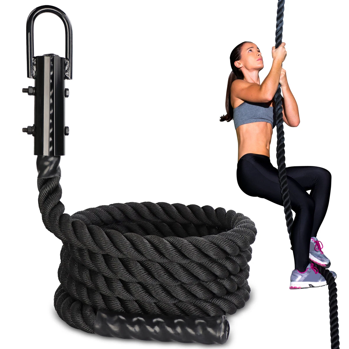 Workout Fitness Climbing Rope Gym Exercise Battle Rope 15' Ft in