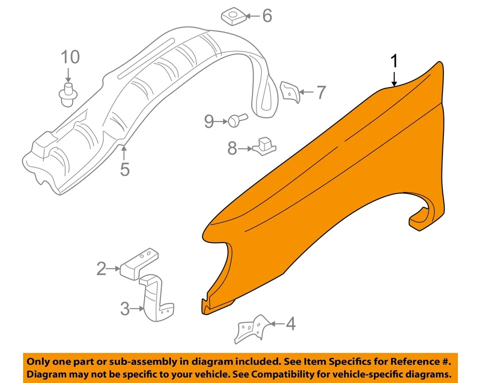 1998 1999 2000 Nissan Frontier OEM Right Fender ES4 Goldstone Metallic - Image 3 of 4