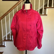 VTG Hot Pink Lavon Windbreaker Suit Womens Sz L EUC