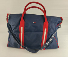 Tommy Hilfiger Duffle Bag Vtg Vintage Navy Blue Weekender Gym Bag Overnight 90s