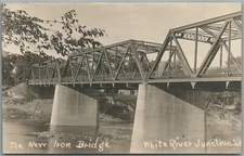 WHITE RIVER JUNCTION VT NEW IRON BRIDGE ANTIQUE REAL PHOTO POSTCARD RPPC 