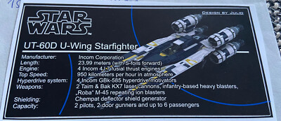 Lego Star Wars UCS Sticker MOC-34851 UT-600 U-Wing starfighter by Julio TBC V2
