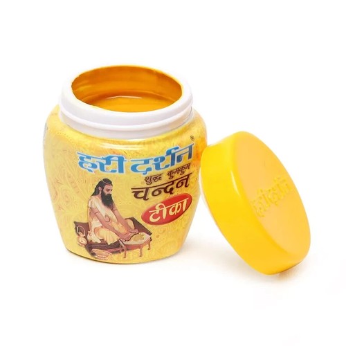 Chandan Tika Sandalwood Wet Paste 40 Gms Hari Darshan pure kumkum Forehead Puja - Picture 3 of 4