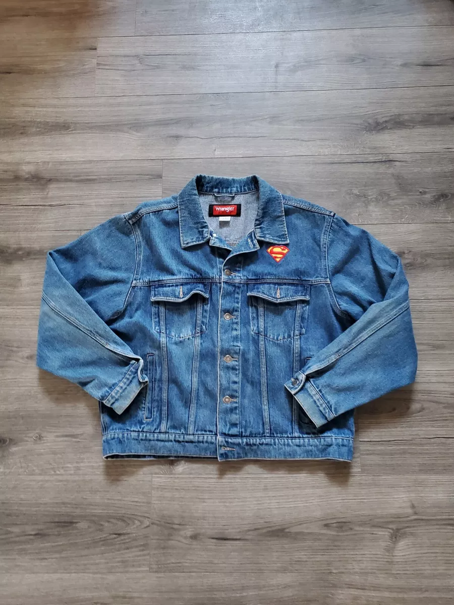 Vintage Wrangler Hero Superman Jean Jacket RARE DC Comics Mens
