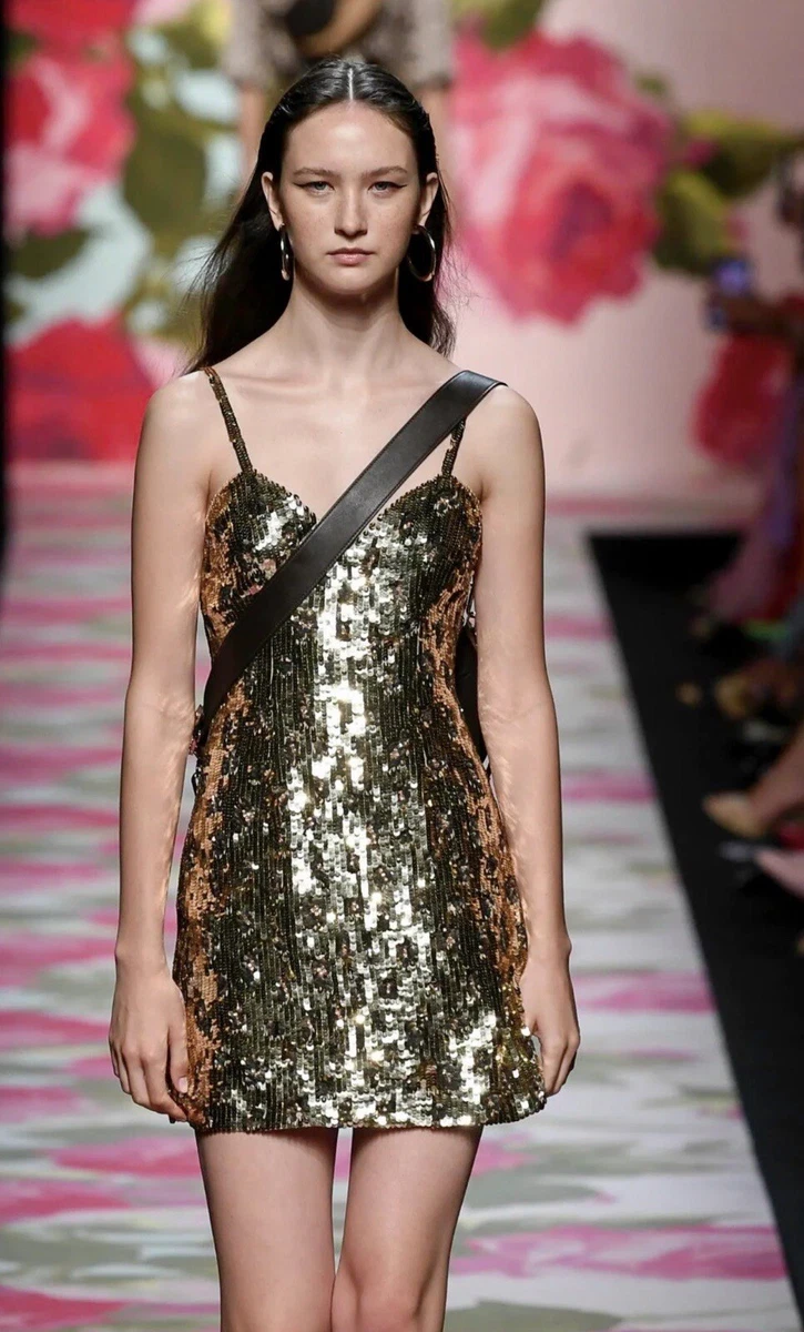 Blumarine by Anna Molinari Leopard Print Sequin Dress Size 40 RRP