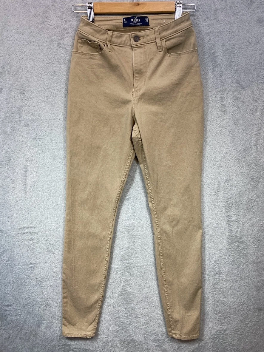 Hollister khaki pants Curvy High Rise Super Skinny 26w 30L classic stretch