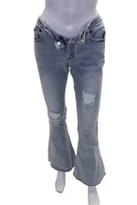 Ser.O.Ya Women's Low Rise Distress Light Wash Bootcut Denim Pants Size 26
