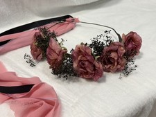 Rustic/Gothic Flower Headband Crown Halo Wedding Maternity Festival Handmade