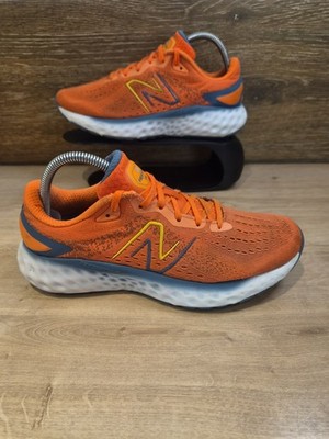 New Balance Fresh Foam EVOZ orange weiß UK Größe 7 Laufschuhe Turnschuhe Fitnessstudio 