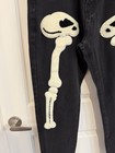Men’s Black Straight Leg 34 jeans  w/Skeleton bones appliqué Street wear Goth — photo 3