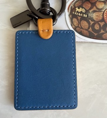 NEW COACH STORY PATCH YELLOW/ORANGE/BLUE LEATHER CREED BAG CHARM
