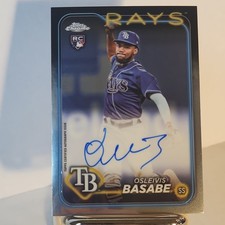 Topps Chrome 2024 Rookie Autographs Osleivis Basabe Rays Insert #RA-OB Baseball