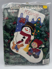 Vtg Bucilla FROSTY  FRIENDS Christmas Stocking Kit Felt Applique NEW 1993