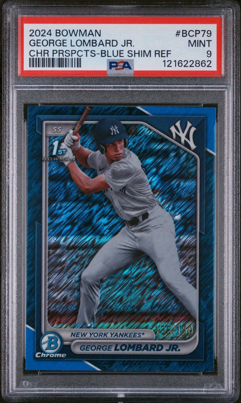 2024 Bowman Chrome George Lombard Jr 1st Bowman Blue Refractor /150 PSA 9